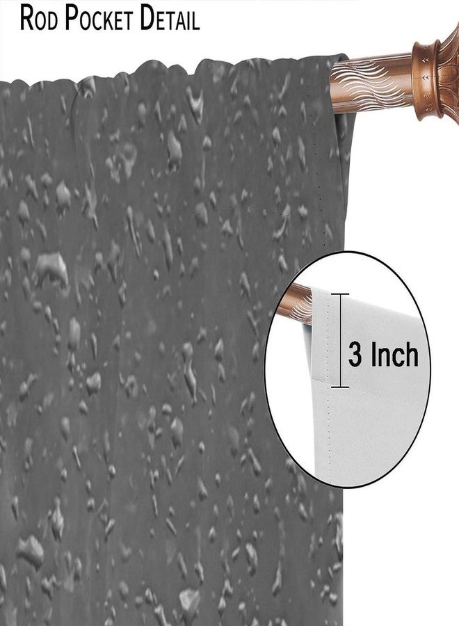 AAVEUP Teal Rose Curtains, Gray Raindrops Misty Glass Landscape Art Plant Flower Butterfly Windows Treatments, Thermal Insulated Drapes For Girls Women Bedroom Living Room Bathroom 42x45in（No Blackout） - Image 4